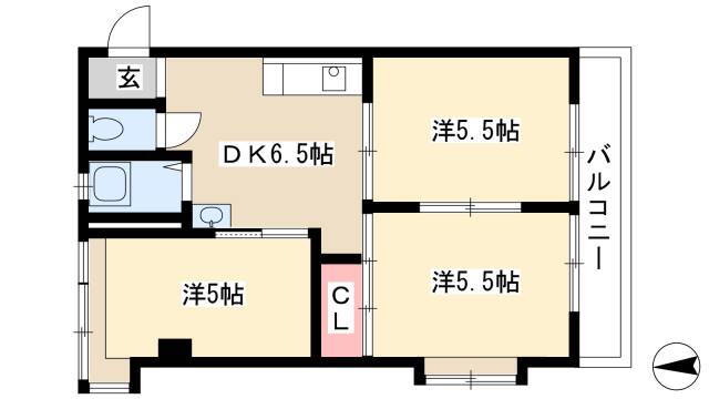 愛知県清須市西枇杷島町片町 西枇杷島駅 3DK マンション 賃貸物件詳細