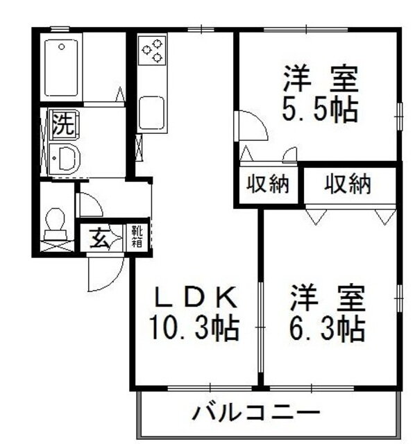 岡山県倉敷市玉島阿賀崎２ 新倉敷駅 2LDK アパート 賃貸物件詳細