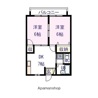 ハイツブレーブＩＩ 1階 2DK 賃貸物件詳細
