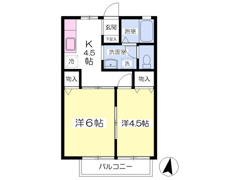 宮城県仙台市泉区長命ケ丘１ 八乙女駅 2K アパート 賃貸物件詳細