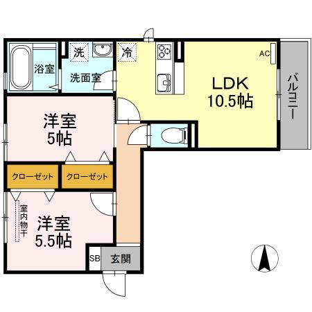 岡山県岡山市北区今保 庭瀬駅 2LDK アパート 賃貸物件詳細