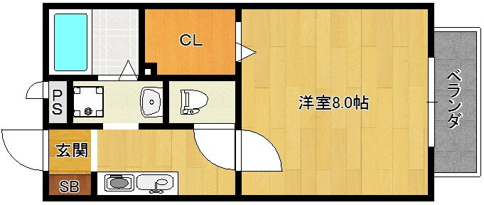 カーサフォンテＡ棟 2階 1K 賃貸物件詳細