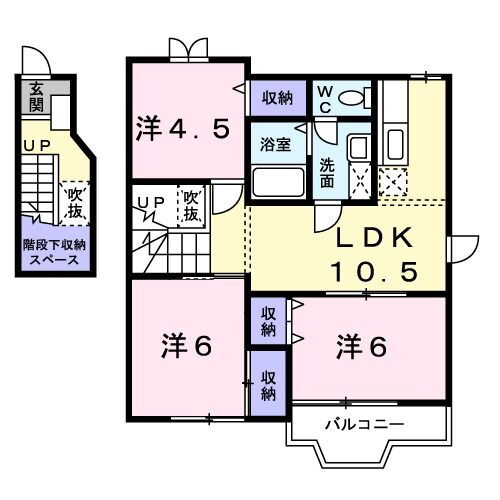 クレスト－ル　Ｃ 2階 3LDK 賃貸物件詳細