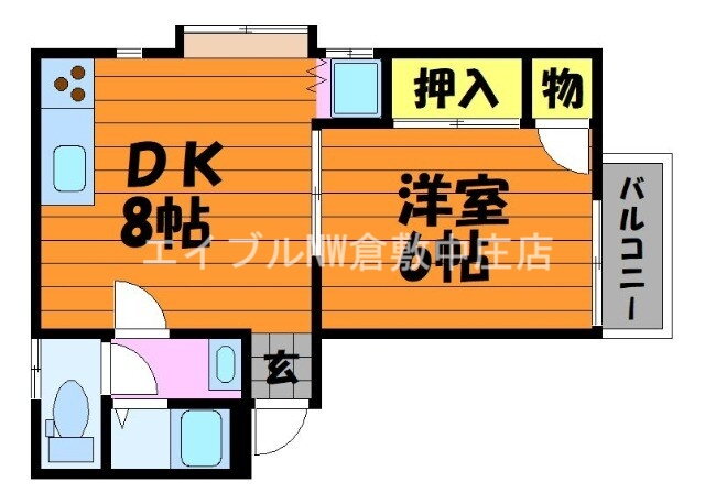 岡山県倉敷市大内 倉敷駅 1DK アパート 賃貸物件詳細