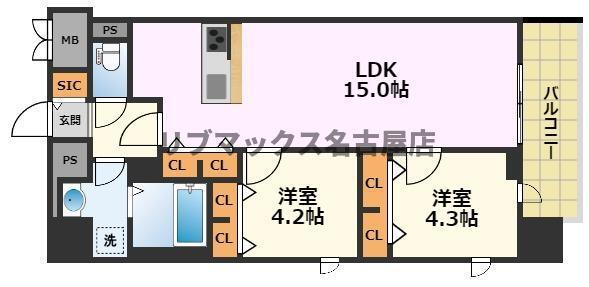 愛知県名古屋市中区新栄２ 新栄町駅 2LDK マンション 賃貸物件詳細