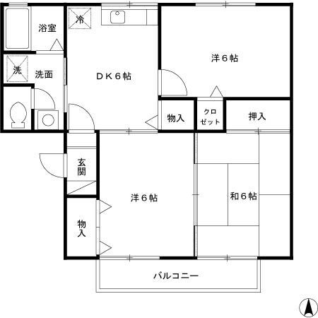 ロイヤルガーデン吉倉　Ｄ 2階 3DK 賃貸物件詳細