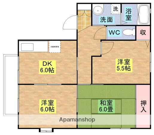 栃木県那須塩原市南郷屋４ 西那須野駅 3DK アパート 賃貸物件詳細