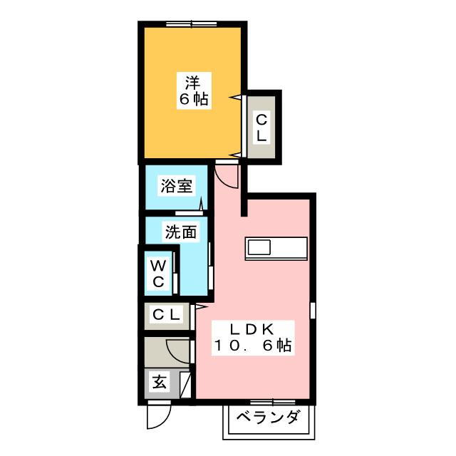 クラージュＢ 1階 1LDK 賃貸物件詳細