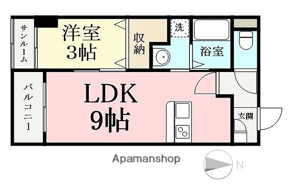 福井県福井市板垣１ 商工会議所前駅 1LDK アパート 賃貸物件詳細