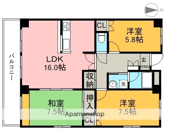 高知県高知市農人町 宝永町駅 3LDK マンション 賃貸物件詳細