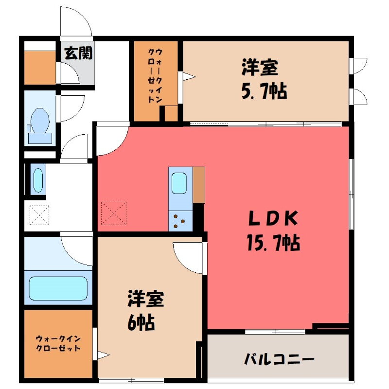 埼玉県熊谷市星川１ 上熊谷駅 2LDK アパート 賃貸物件詳細