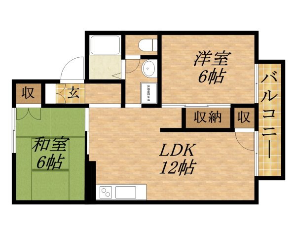 兵庫県伊丹市荒牧３ 中山寺駅 2LDK アパート 賃貸物件詳細