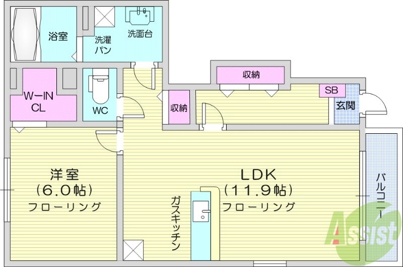 宮城県仙台市青葉区みやぎ台１ 陸前落合駅 1LDK アパート 賃貸物件詳細
