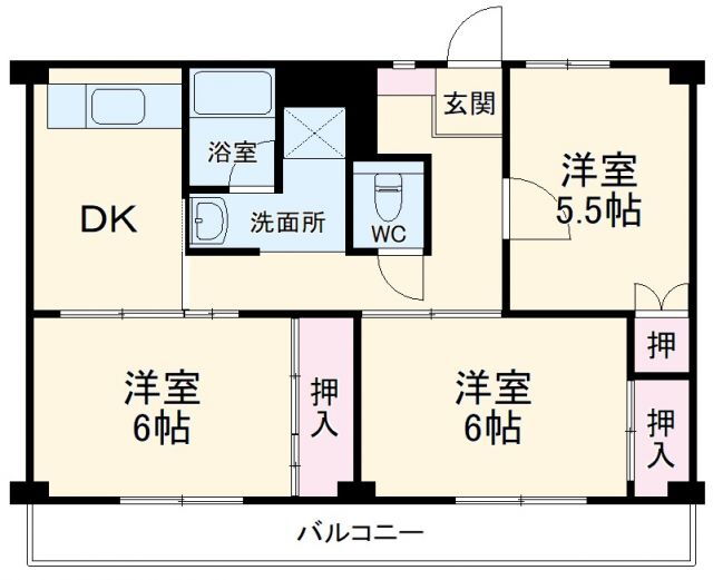 ビレッジハウス幸田６号棟 3階 3DK 賃貸物件詳細