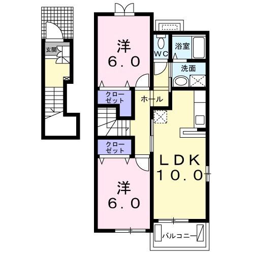栃木県小山市城北３ 小山駅 2LDK アパート 賃貸物件詳細