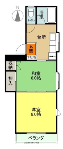 福島県いわき市常磐水野谷町東 湯本駅 2K アパート 賃貸物件詳細