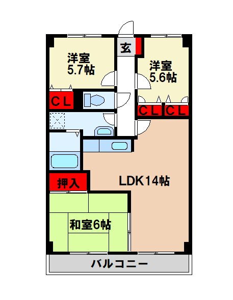 福岡県筑紫野市二日市西３ 二日市駅 3LDK マンション 賃貸物件詳細