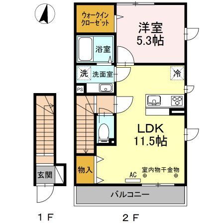 メゾン・ラ・セーヌ 2階 1LDK 賃貸物件詳細