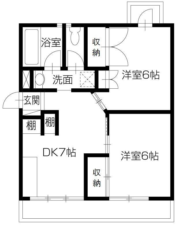 ピース・シーサイド黒崎 3階 2DK 賃貸物件詳細