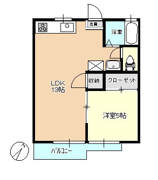 コーポ・エスポワール 2階 1LDK 賃貸物件詳細