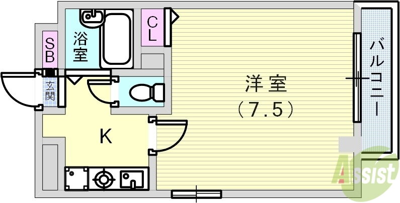 兵庫県神戸市兵庫区浜崎通 兵庫駅 1K マンション 賃貸物件詳細