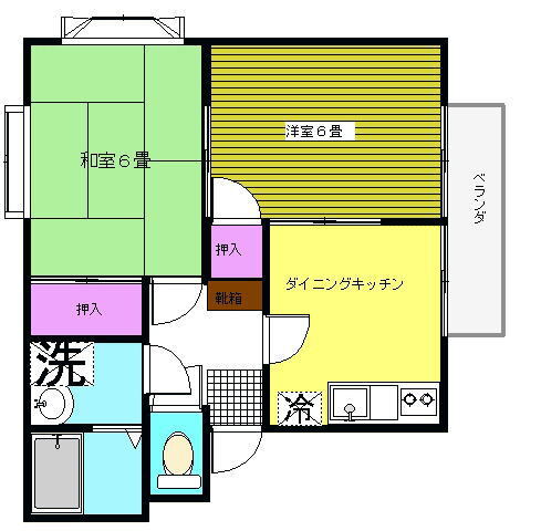 シャルムコート楠 2階 2DK 賃貸物件詳細