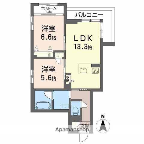 富山県富山市上袋 朝菜町駅 2LDK マンション 賃貸物件詳細