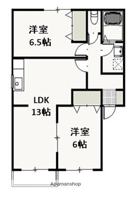 岡山県岡山市中区四御神 東岡山駅 2LDK アパート 賃貸物件詳細