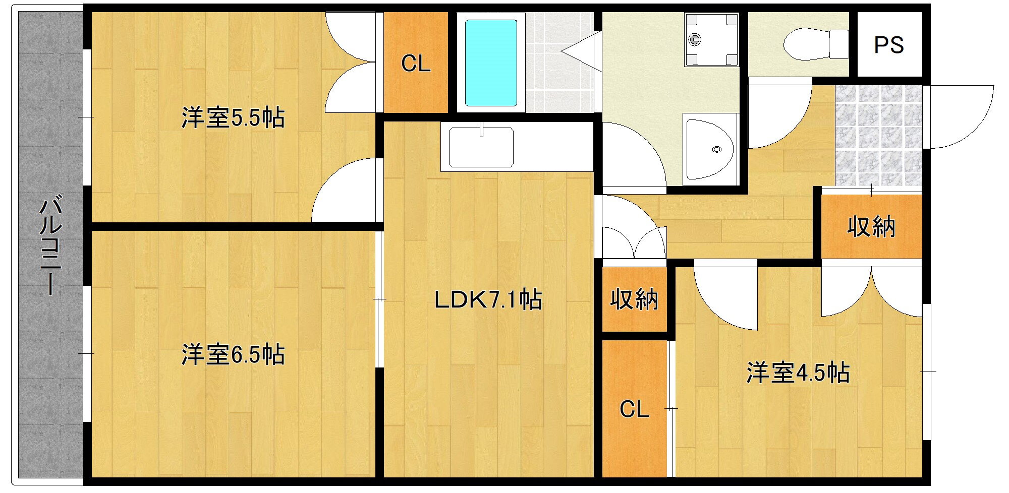 コンフォルト芝町 3階 3LDK 賃貸物件詳細