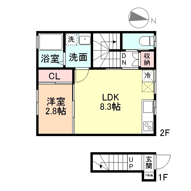 富山県富山市上冨居２ 新庄田中駅 1LDK アパート 賃貸物件詳細
