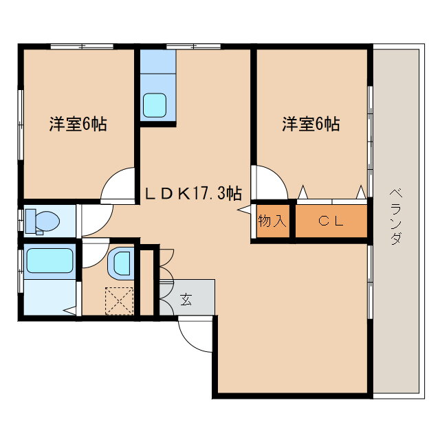 ＣＡＳＡ　ＤＥＬ　ＳＯＬＥ 1階 2LDK 賃貸物件詳細