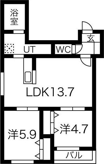 北海道札幌市豊平区月寒東五条１５ 南郷１８丁目駅 2LDK マンション 賃貸物件詳細