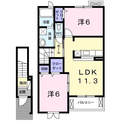 神奈川県平塚市大神 平塚駅 2LDK アパート 賃貸物件詳細