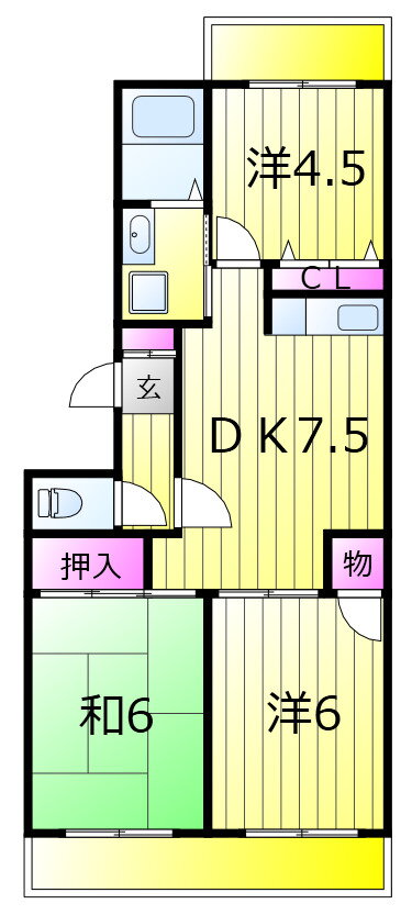 千葉県松戸市上本郷 松戸新田駅 3DK マンション 賃貸物件詳細
