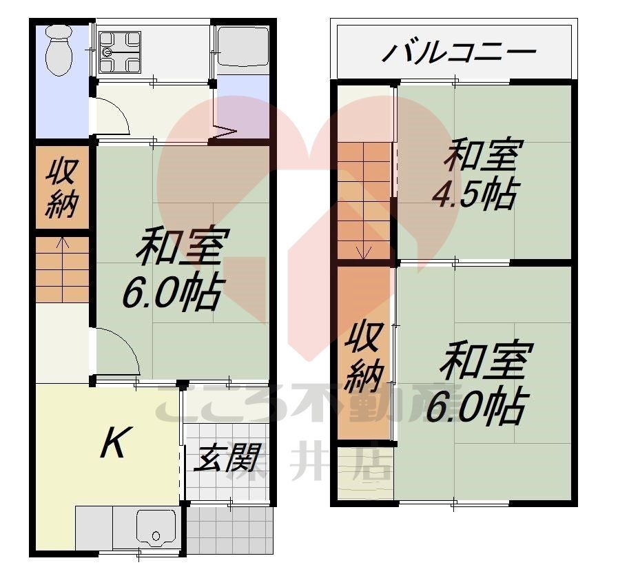 八尾市恩智北町４丁目貸家 3K 賃貸物件詳細