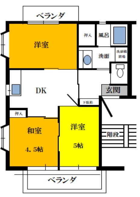 タスクマンション　Ｄ棟 2階 3DK 賃貸物件詳細