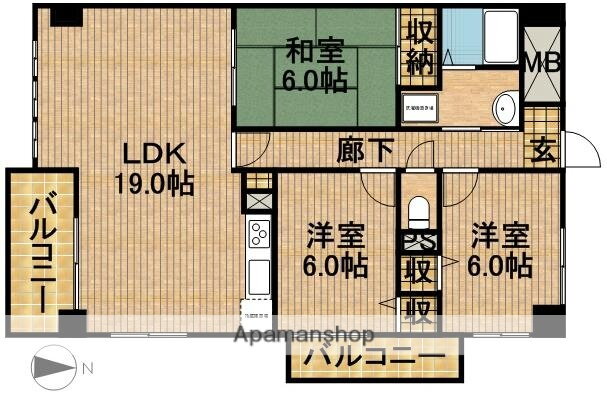 パークビュー四ツ池 6階 3LDK 賃貸物件詳細