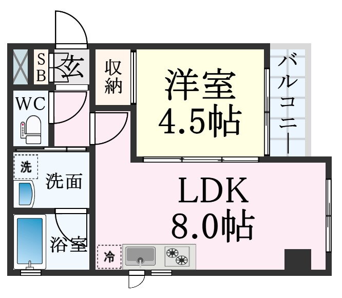 クレール西多聞通 3階 1LDK 賃貸物件詳細