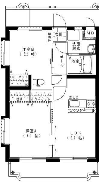 アンシャンテ２ 4階 2LDK 賃貸物件詳細