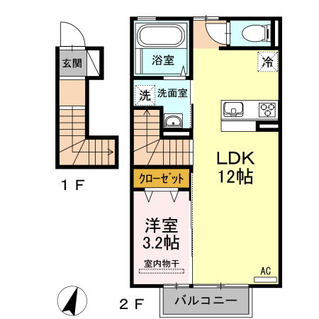 岡山県倉敷市福島 倉敷駅 1LDK アパート 賃貸物件詳細