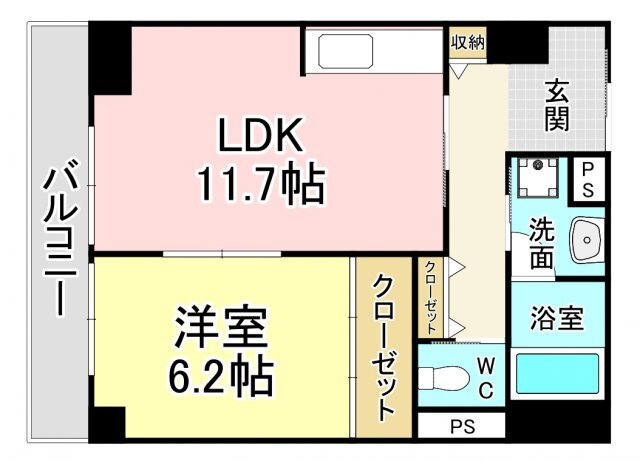 レーベント黒崎 6階 1LDK 賃貸物件詳細