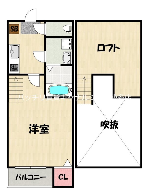 ラシュレ香椎 2階 1K 賃貸物件詳細