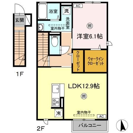 鳥取県米子市上福原５ 米子駅 1LDK アパート 賃貸物件詳細