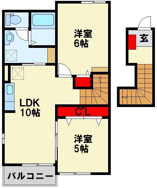 福岡県中間市岩瀬西町 東水巻駅 2LDK アパート 賃貸物件詳細