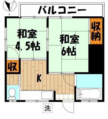 第１コーポ朝比奈 2階 2K 賃貸物件詳細