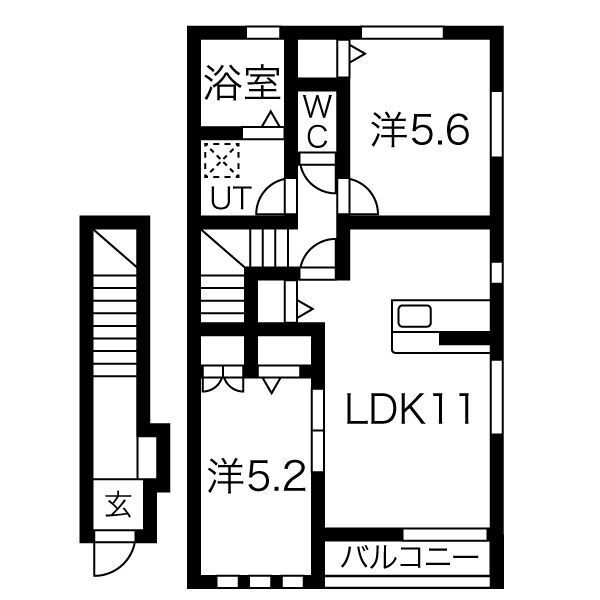レンブランサ 2階 2LDK 賃貸物件詳細