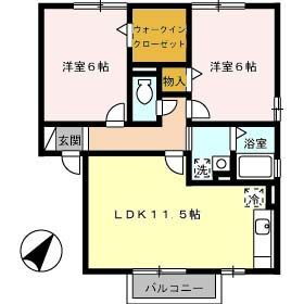 島根県松江市東出雲町錦新町１ 揖屋駅 2LDK アパート 賃貸物件詳細