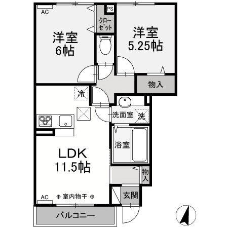 群馬県高崎市福島町 井野駅 2LDK アパート 賃貸物件詳細