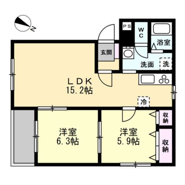 富山県富山市新庄町１ 東新庄駅 2LDK マンション 賃貸物件詳細