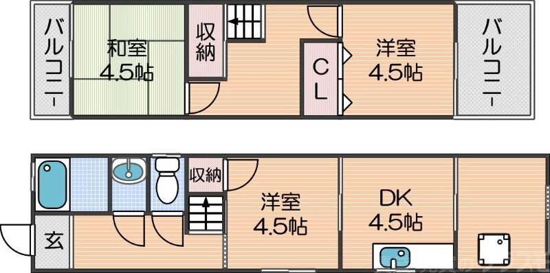 北島２丁目テラスハウス 3DK 賃貸物件詳細